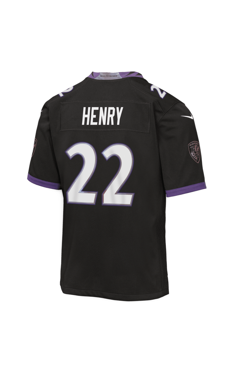 Nike Youth Nike Derrick Henry Black Baltimore Ravens Alternate Game Jersey, Alternate, color, Black