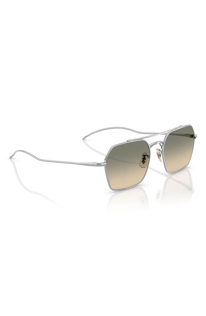 Oliver Peoples TK-15 53mm Geometric Sunglasses, Alternate, color, Silver / Enoki Gradient