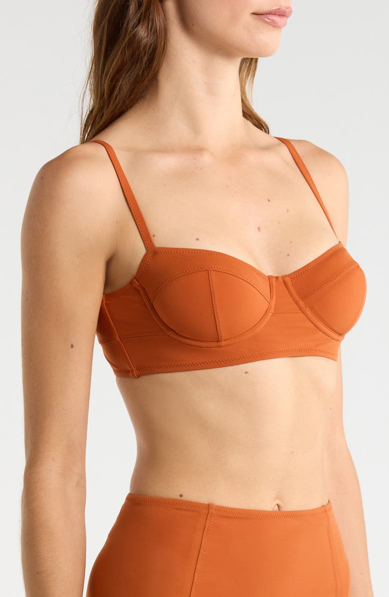 Ulla Johnson Zahara Bra Cup Bikini Top, Alternate, color, Sienna