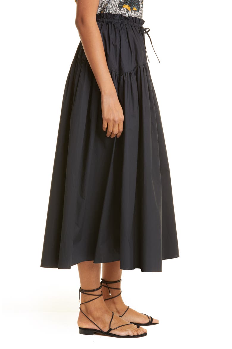 Ianna Tiered Cotton Skirt, Alternate, color, NOIR