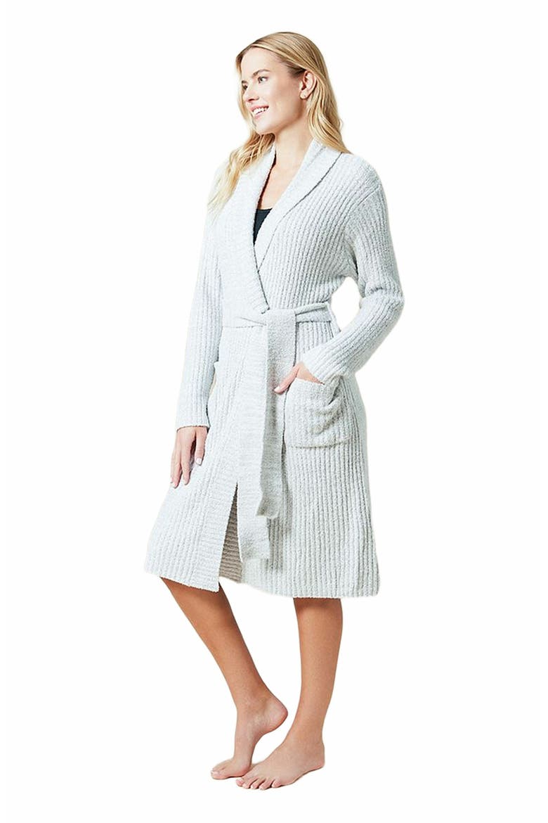 Heather Marshmallow Wrap Robe, Alternate, color, Heather Grey