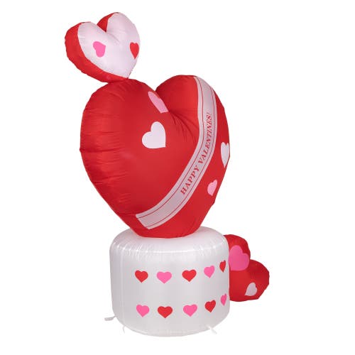 Northlight Led Lighted Inflatable Valentine's Day Rotating Heart Outdoor Decoration In Red