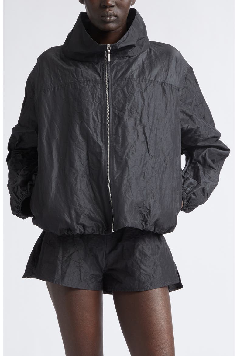 Sadie Steel Taffeta Windbreaker, Main, color, BLACK