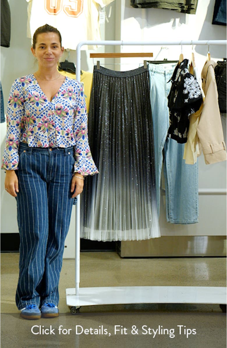 West End Sparkle Pleated Ombré Maxi Skirt, sales video thumbnail