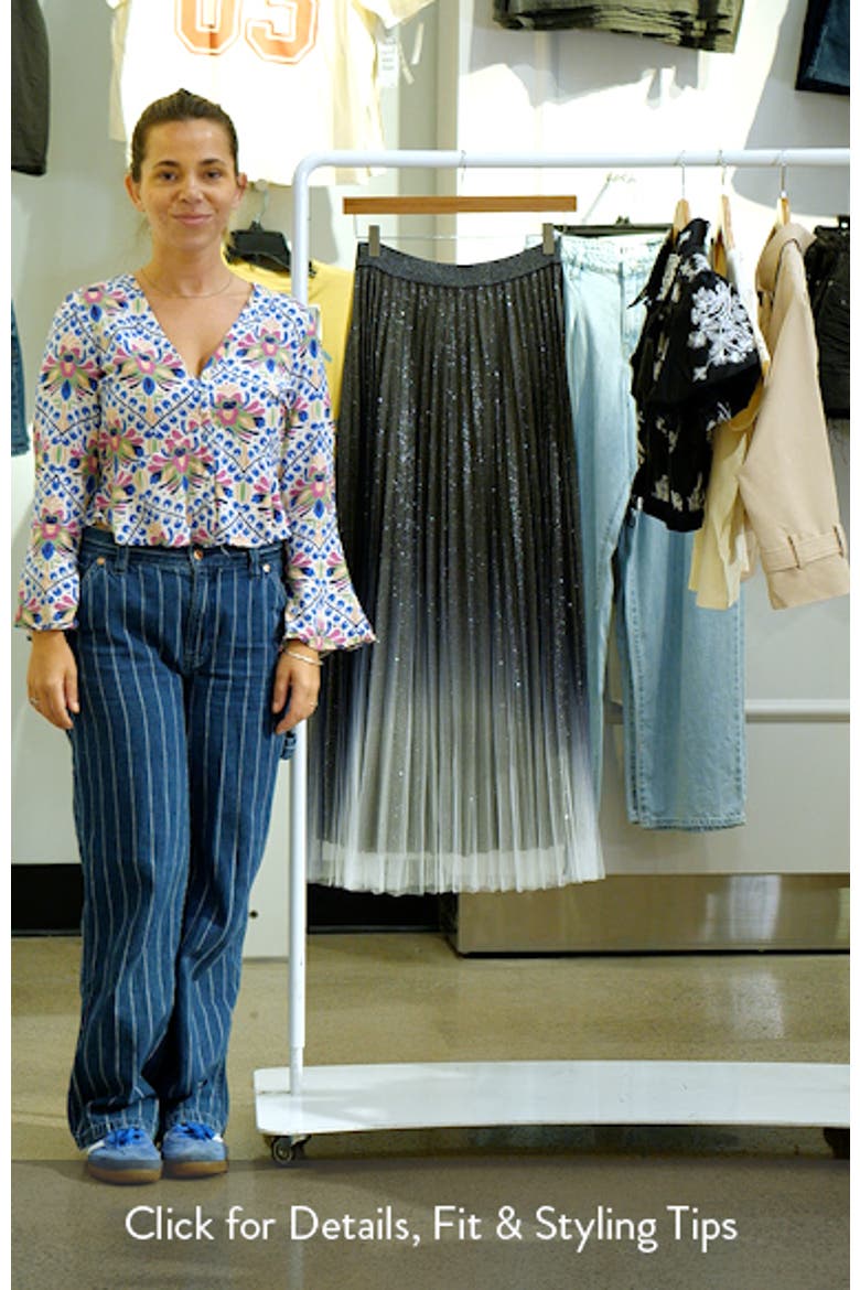 West End Sparkle Pleated Ombré Maxi Skirt video