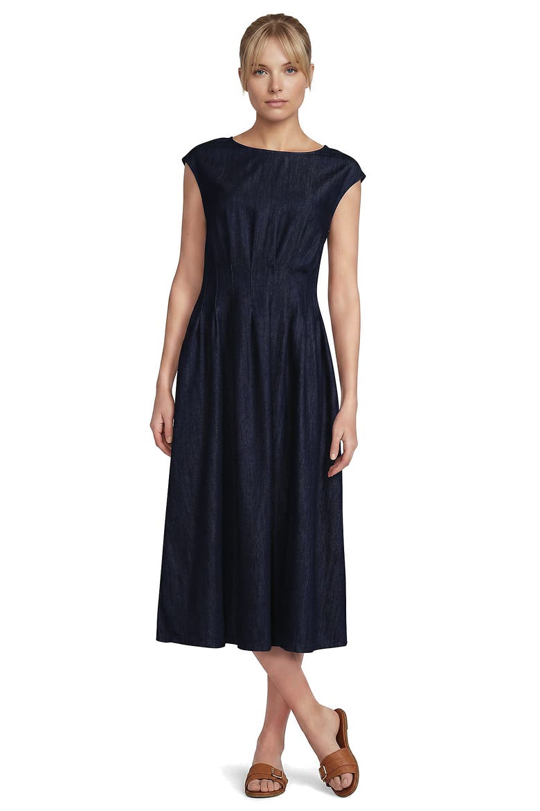 Sleeveless Denim Dress, Alternate, color, Dark Blue Wash