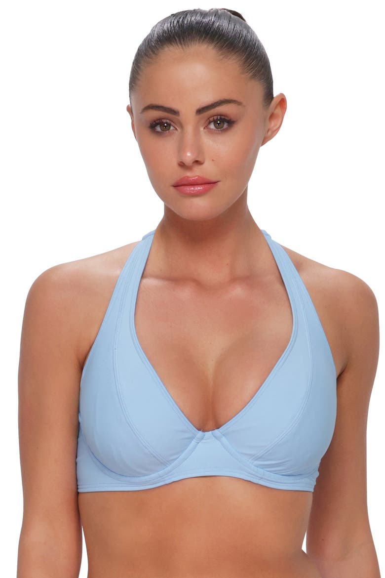 Muse Halter Bikini Swimsuit Top - D Cup, Alternate, color, Blue Whisper