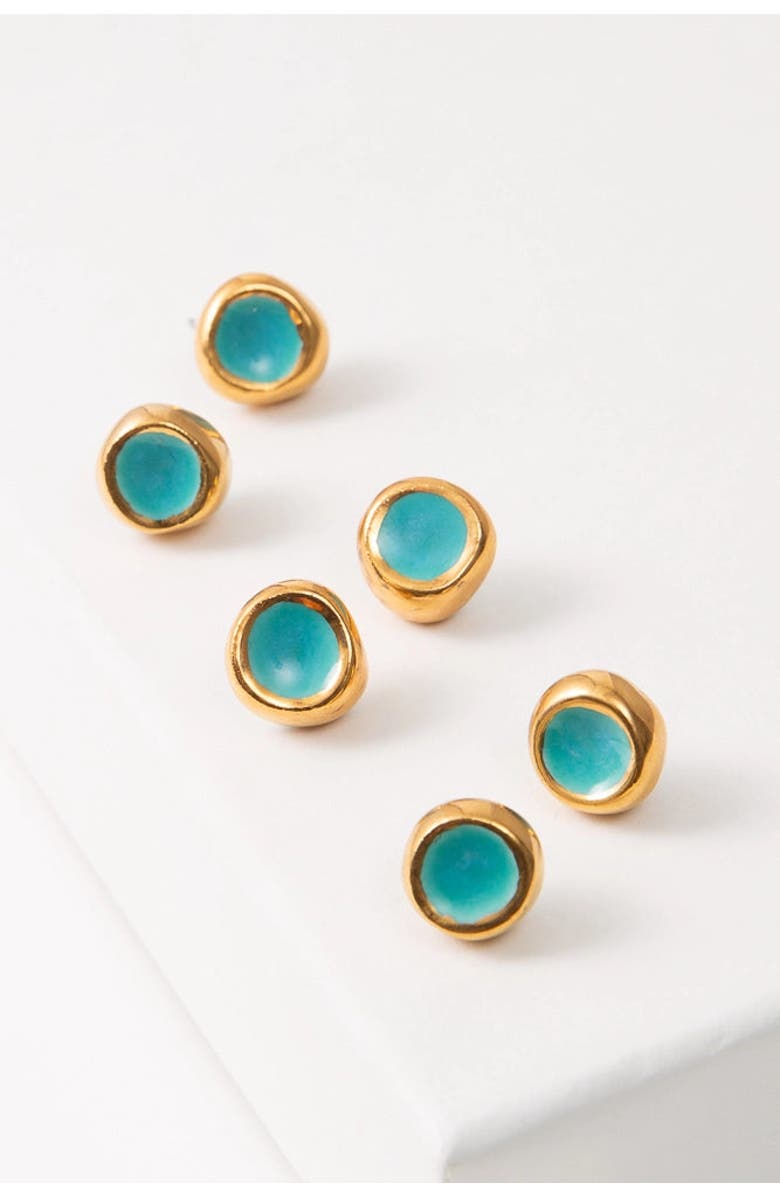Noonday Collection Sculpted Porcelain Studs, Alternate, color, Green