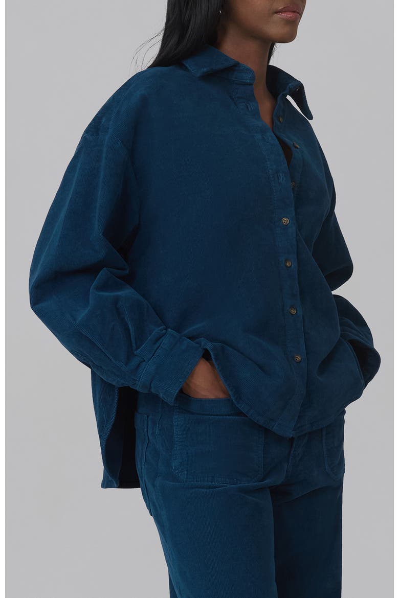 Margot Corduroy Shirt, Alternate, color, Darkroom Blue