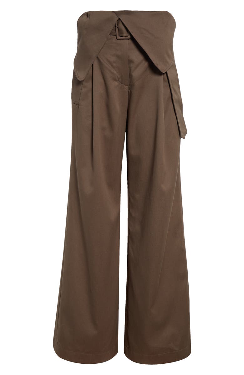 JW Anderson Foldover Belted Trench Trousers, Alternate, color, Smoke