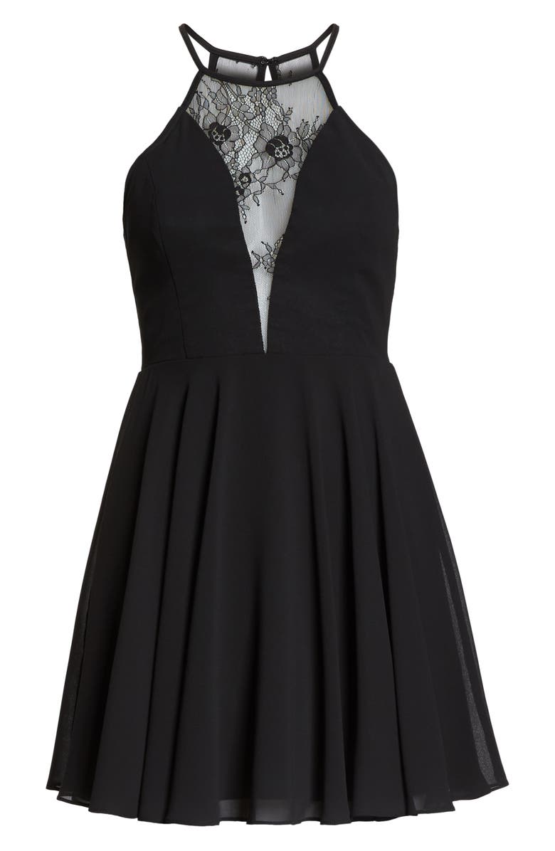 Lulus Halter Neck Skater Minidress, Alternate, color, 