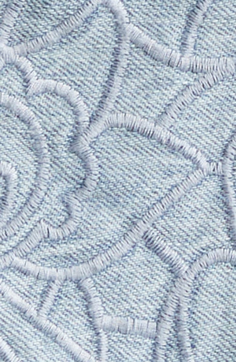 Alice + Olivia Chloe Eyelet Embroidered Denim Jacket, Alternate, color, Rockstar Blue