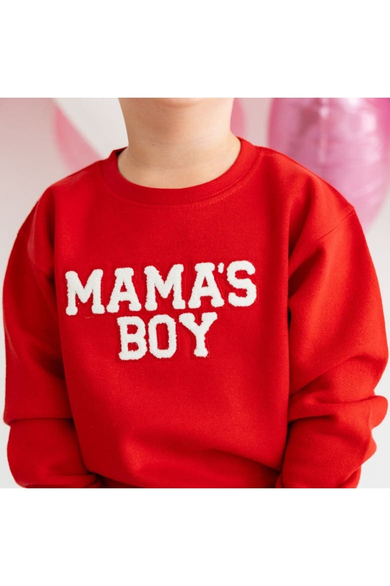 Mama's Boy Patch Valentine's Day Sweatshirt, Alternate, color, Red