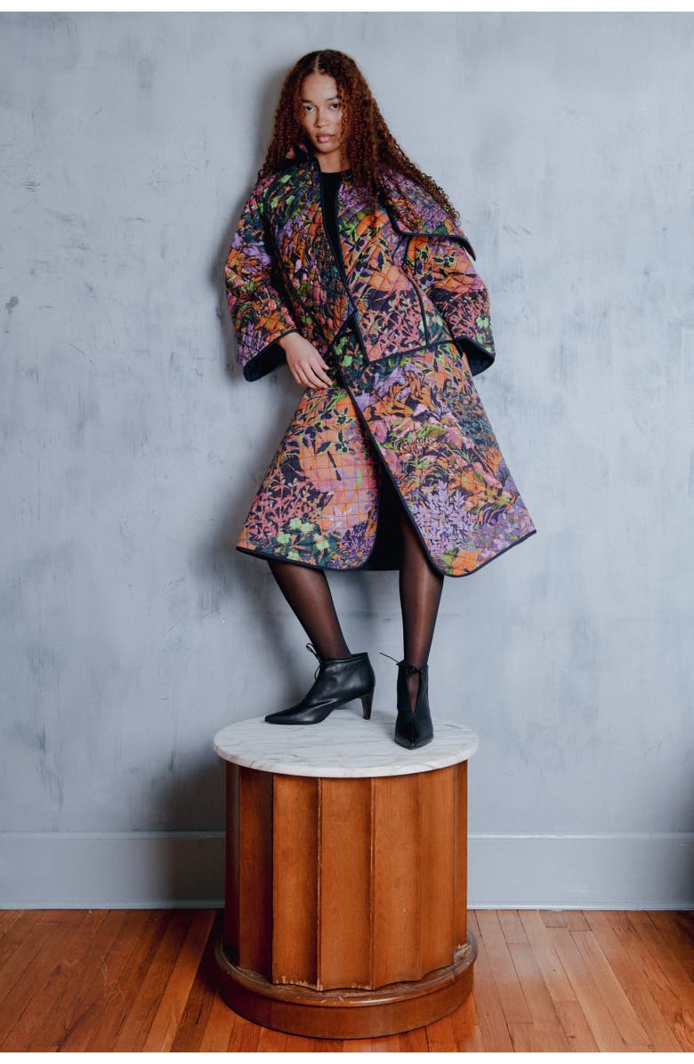 Untitled in Motion Rose A-Line Quilted Midi Wrap Skirt, Alternate, color, Horae