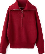 MANGO Rizin Rib Half Zip Sweater