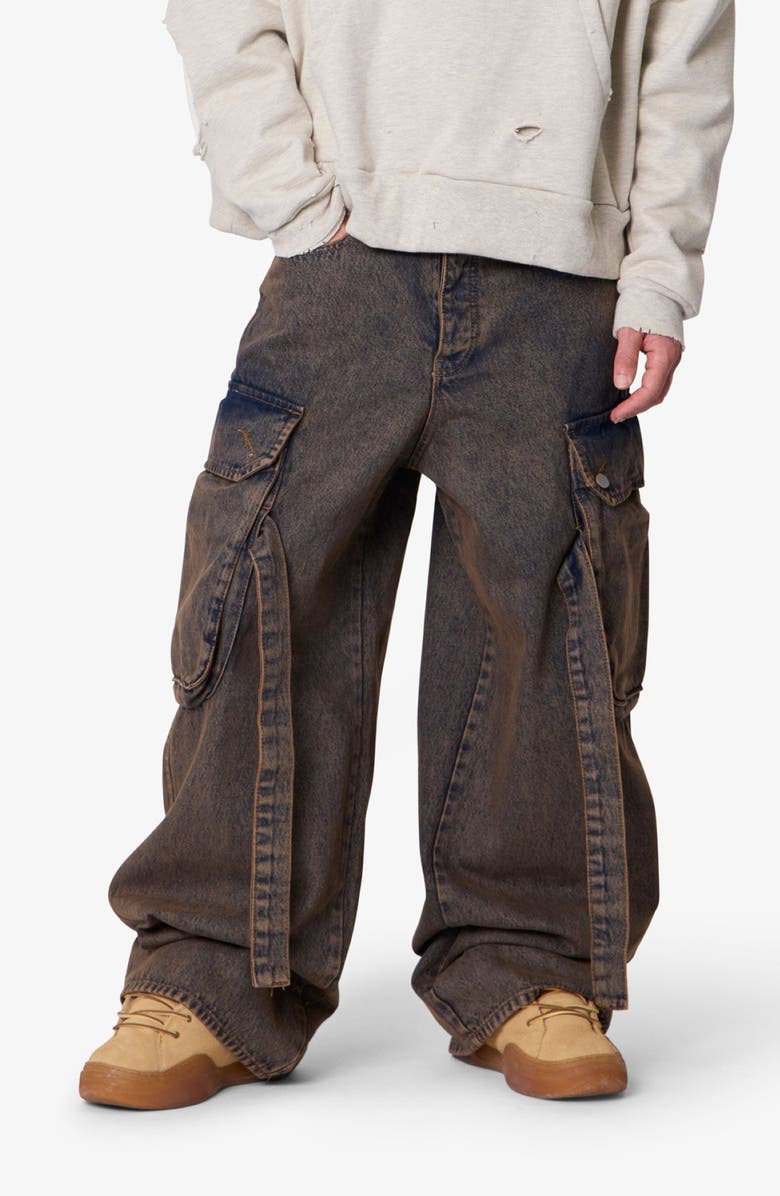 mnml Washed Cargo Jeans, Alternate, color, Washed Brown