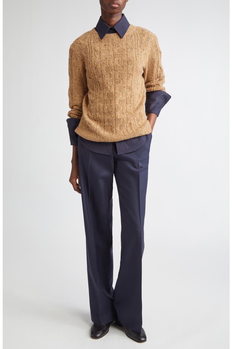 Gates Stretch Wool Straight Leg Pants, Alternate, color, INK