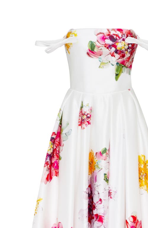 Milla Tea-length Ivory Floral Dress, Glow-up In Ivory Floral