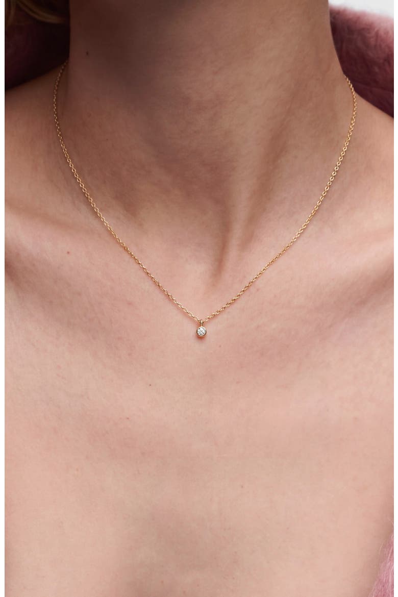 Round Cut Diamond Pendant Necklace, Alternate, color, GOLD