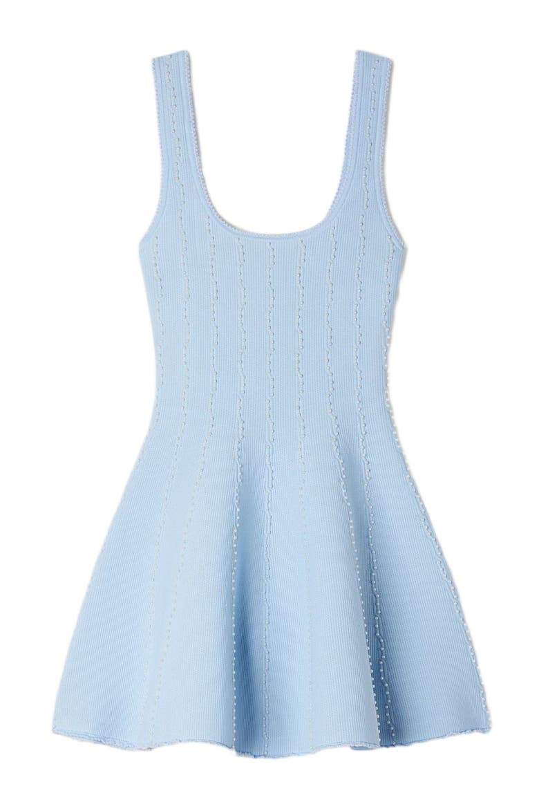 Beaded Knit Short Dress, Alternate, color, Sky blue