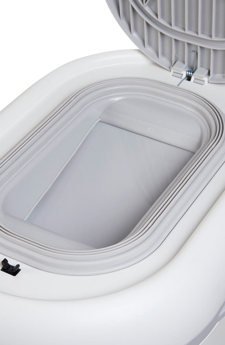 SHNUGGLE Diaper Disposal Bin, Alternate, color, White/ Grey