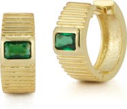 CHLOE AND MADISON Cubic Zirconia Vintage Hoop Earrings