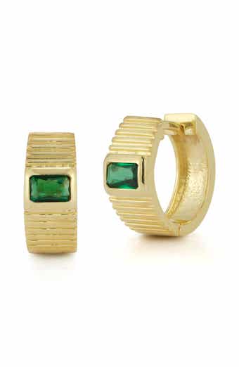 CHLOE AND MADISON Cubic Zirconia Vintage Hoop Earrings