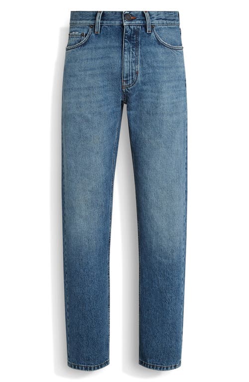 Zegna Men's Roccia Straight Leg Jeans In Navy Solid