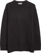 Yohji Yamamoto Distressed Wool Crewneck Sweater