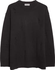 Yohji Yamamoto Distressed Wool Crewneck Sweater