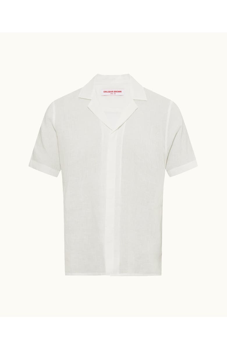 Orlebar Brown Maitan Lino Relaxed Fit Capri Collar Italian Linen Shirt, Alternate, color, White