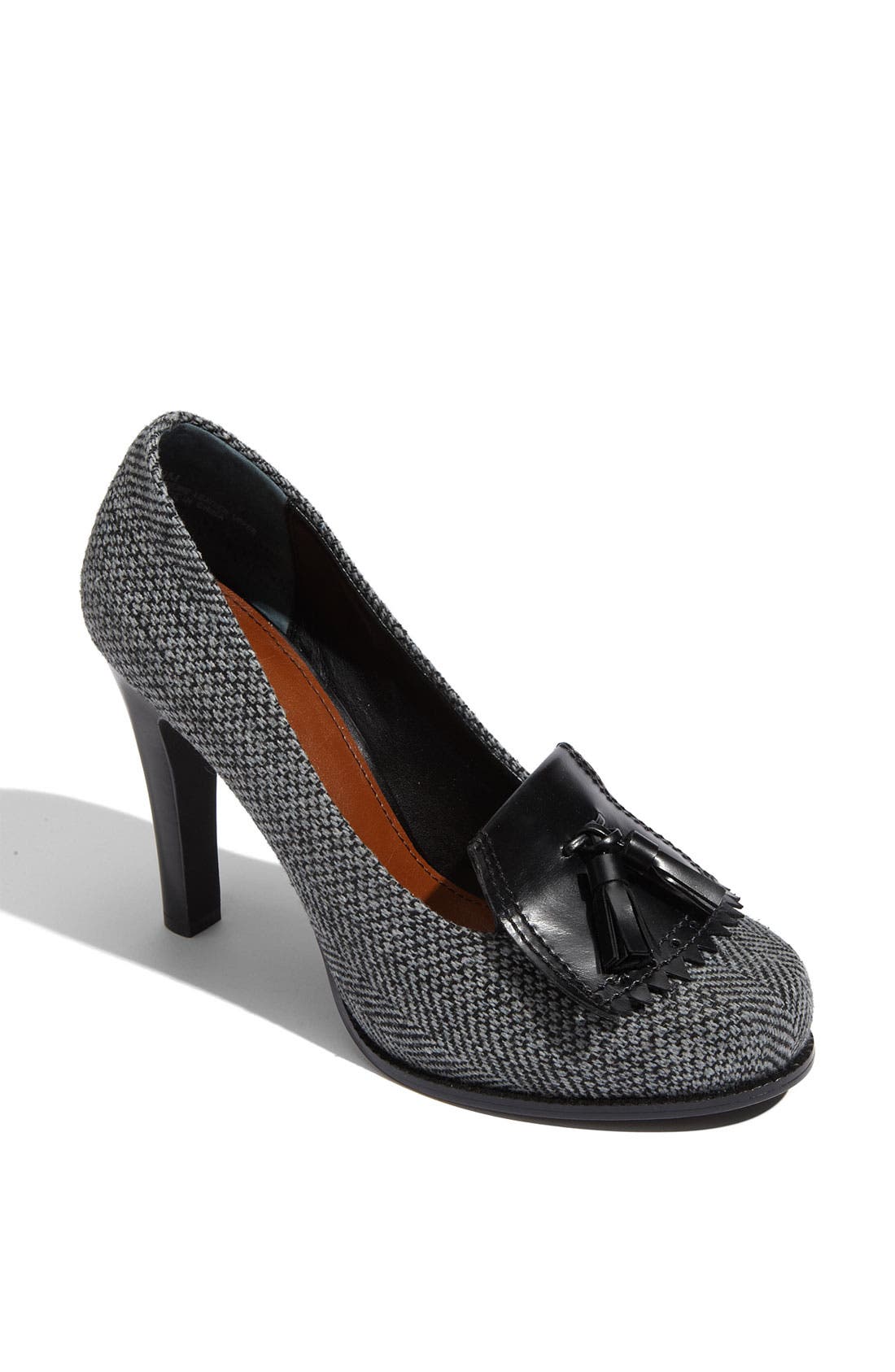 'Carlyle Tassel' Pump, Main, color, BLACK/WHITE