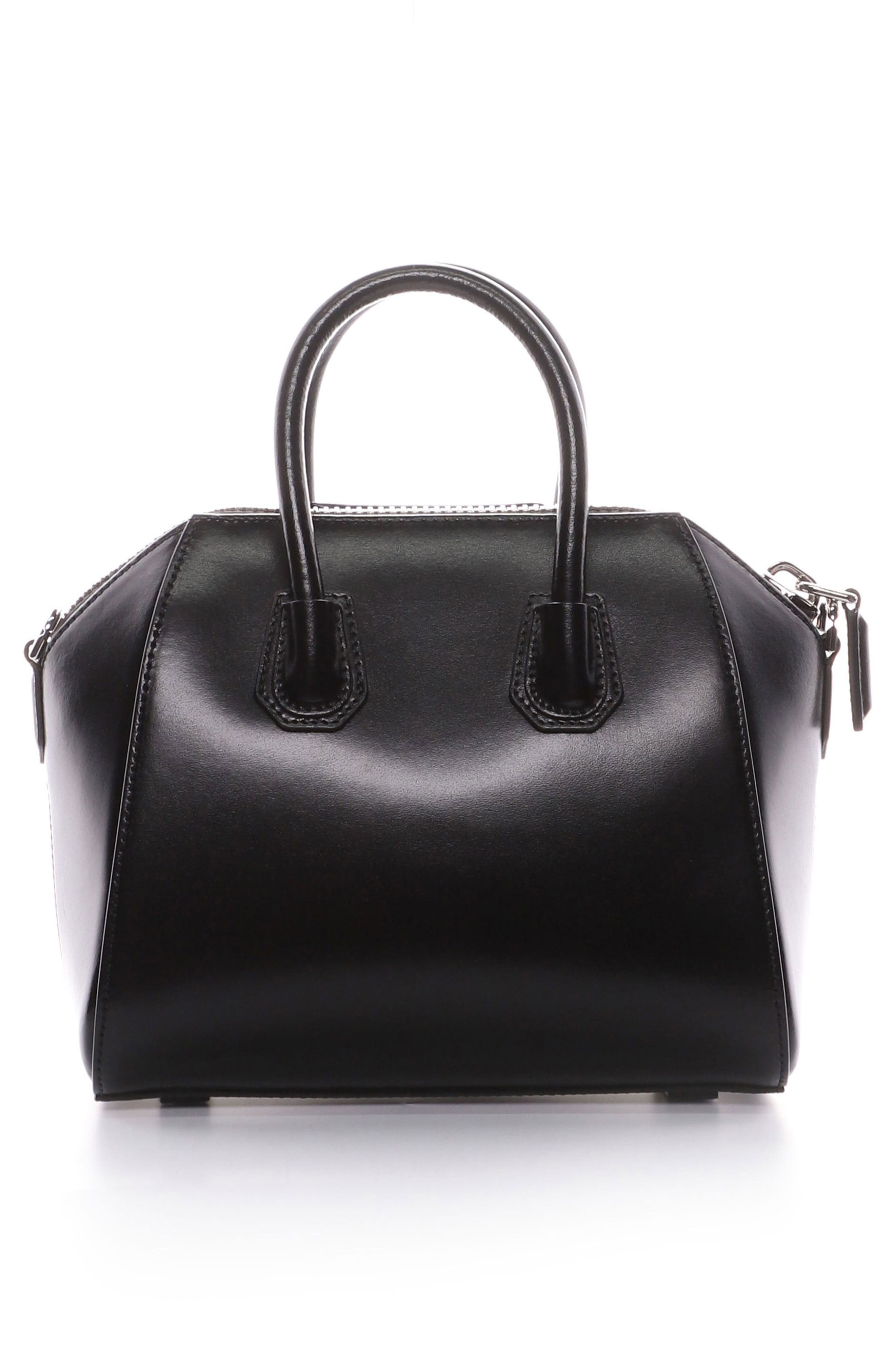 Givenchy Mini Antigona Box Leather Satchel, Alternate, color, 