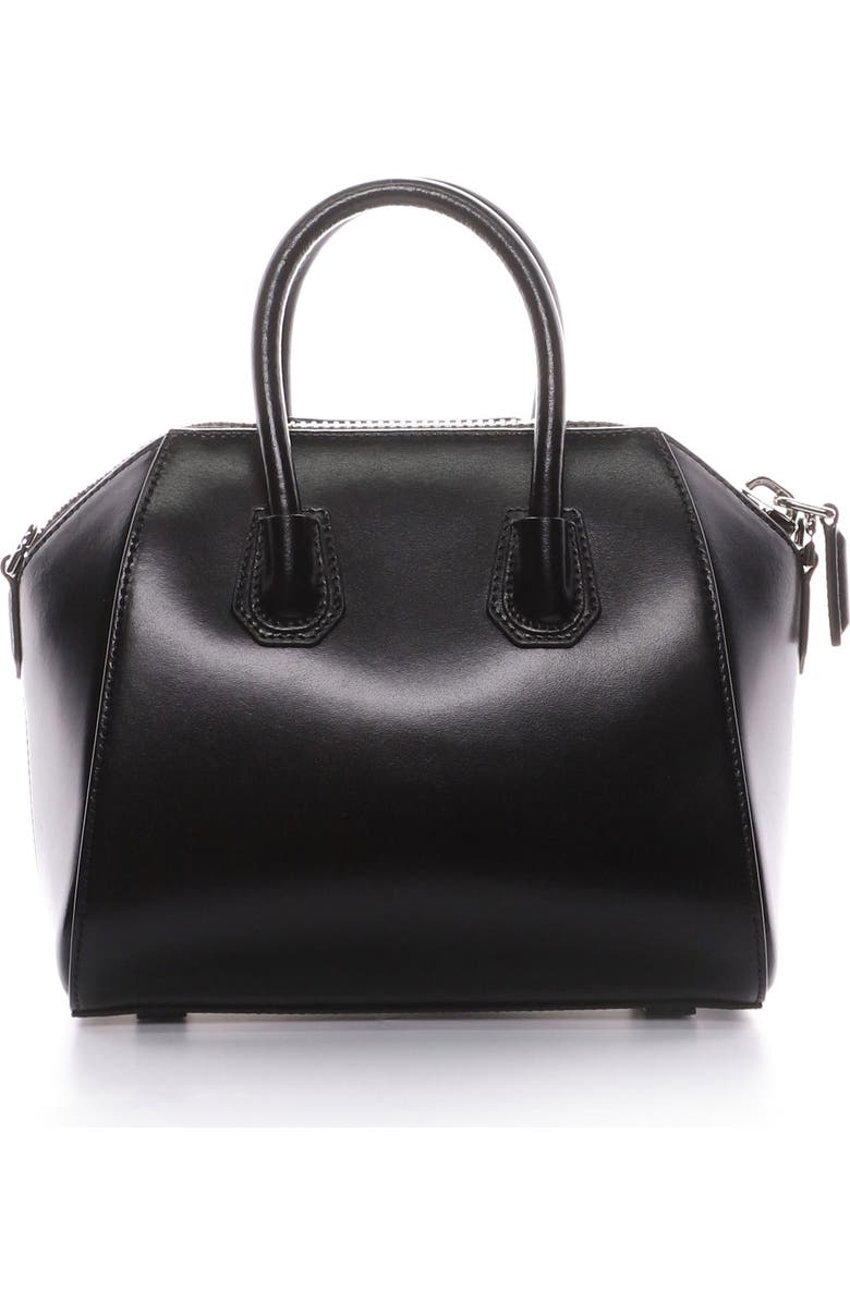 Givenchy Mini Antigona Box Leather Satchel, Alternate, color,