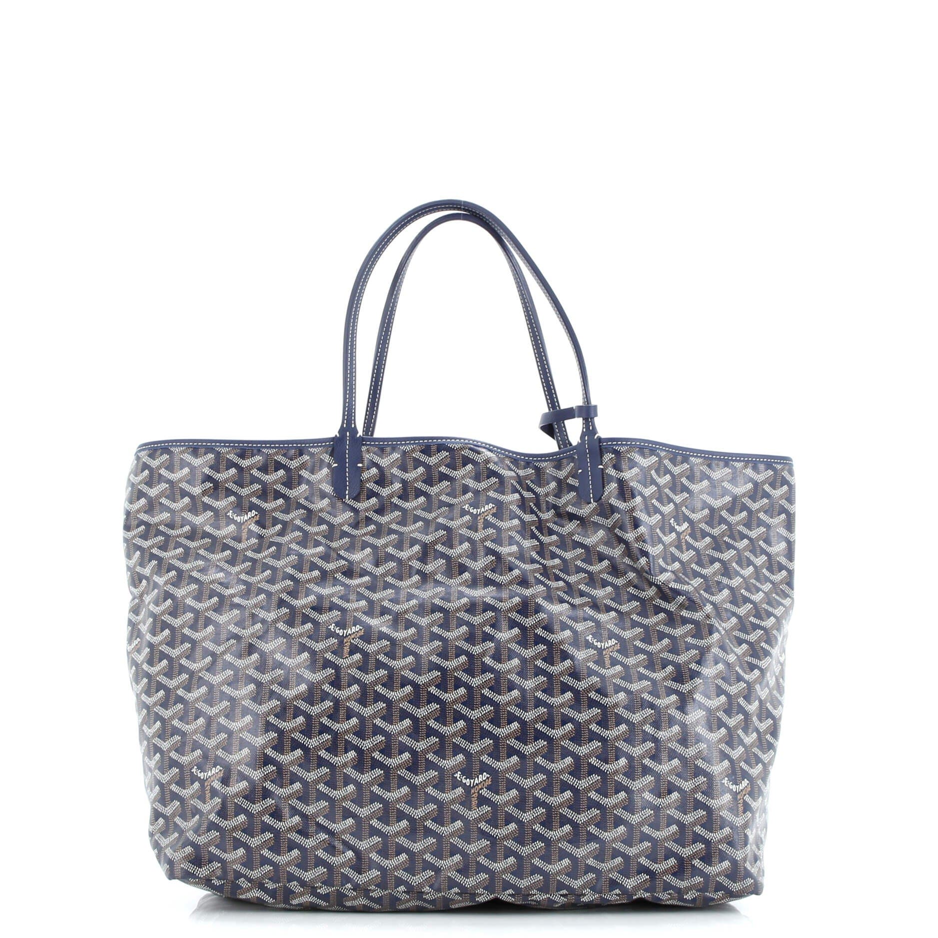 Pre-Owned Goyard Saint Louis Tote Printed Coated Canvas GM, Alternate, color, Blue