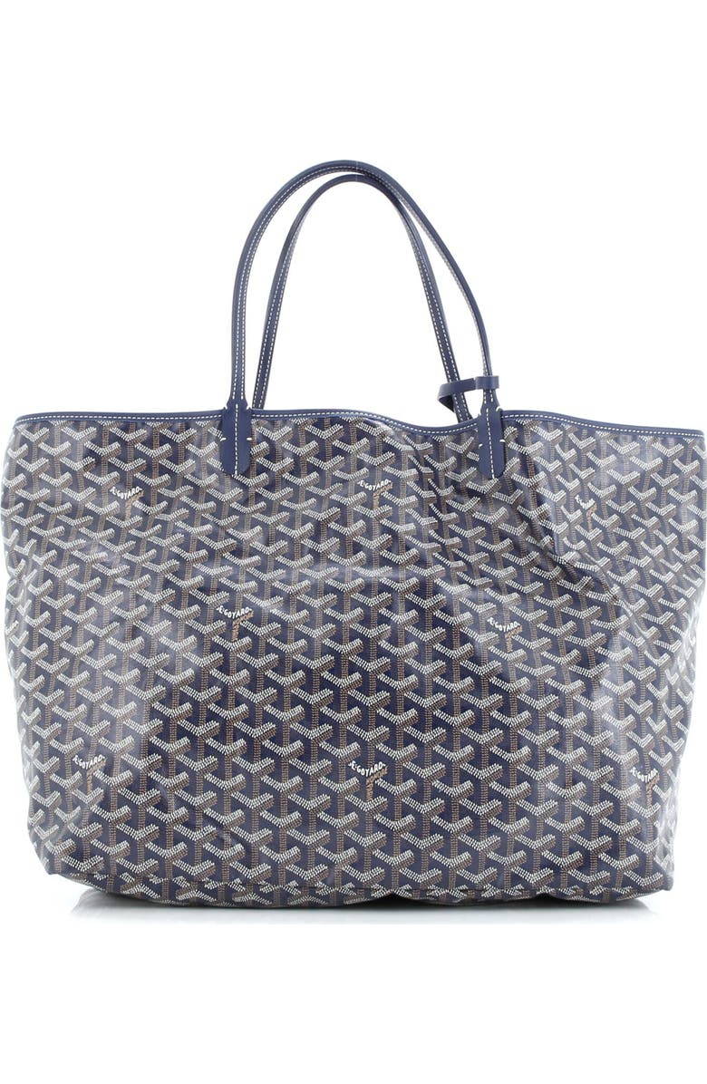 Pre-Owned Goyard Saint Louis Tote Printed Coated Canvas GM, Alternate, color, Blue