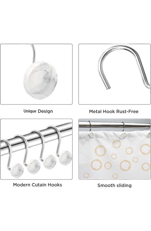 J&v Textiles J And V Textiles 12-piece Decorative Shower Curtain Rings Set
