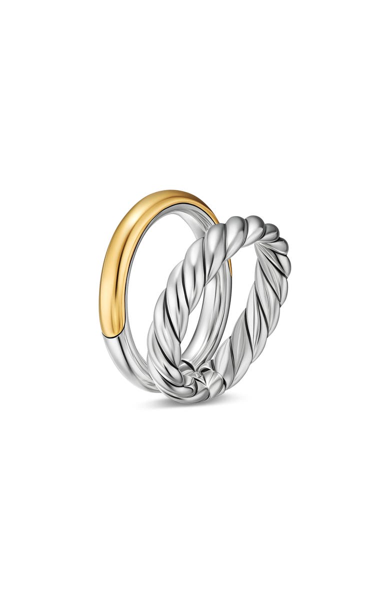 David Yurman DY Mercer<sup>®</sup> Two Row Ring in Sterling Silver with 18K Yellow Gold, 8mm, Alternate, color, 