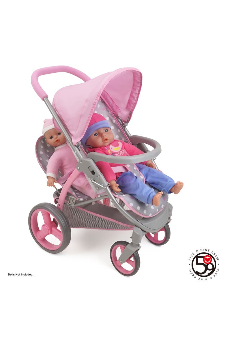 509 Crew Twin Tandem Doll Stroller, Fits 2 Dolls 18", Alternate, color, Multicolored