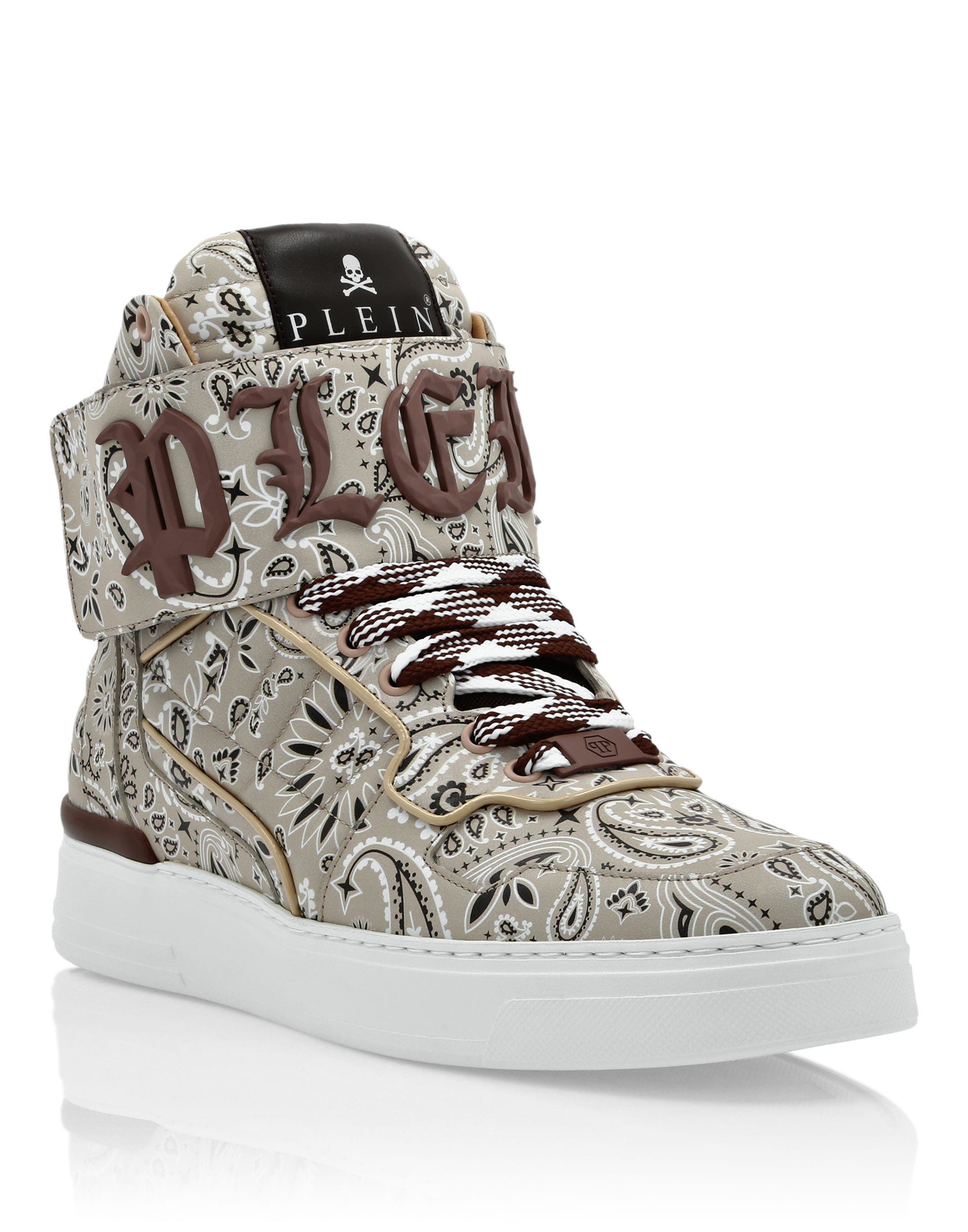 Hi-Top Sneakers Paisley Unisex, Main, color, beige