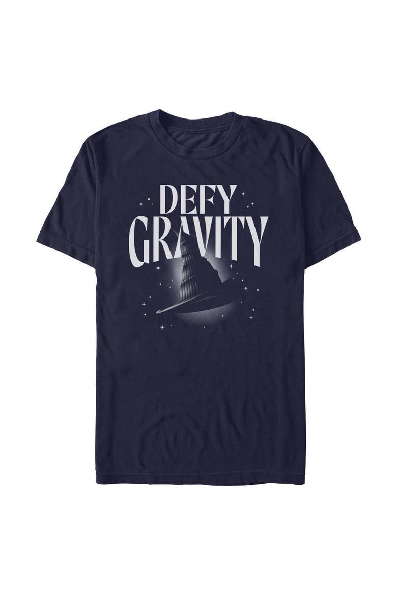 Men's Defy Gravity Witch Hat Short Sleeve Graphic T-Shirt, Main, color, Navy Blue