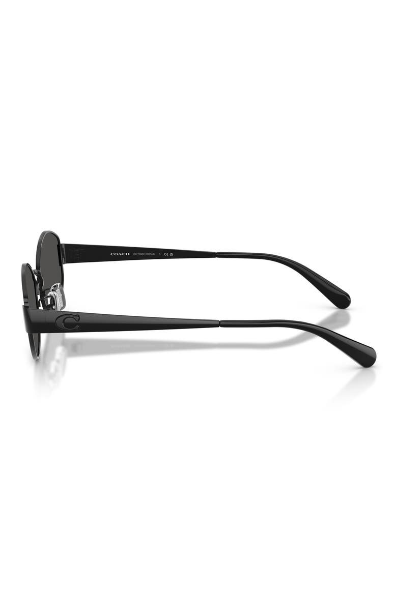57mm Irregular Sunglasses, Alternate, color, SHINY BLACK / GREY SOLID