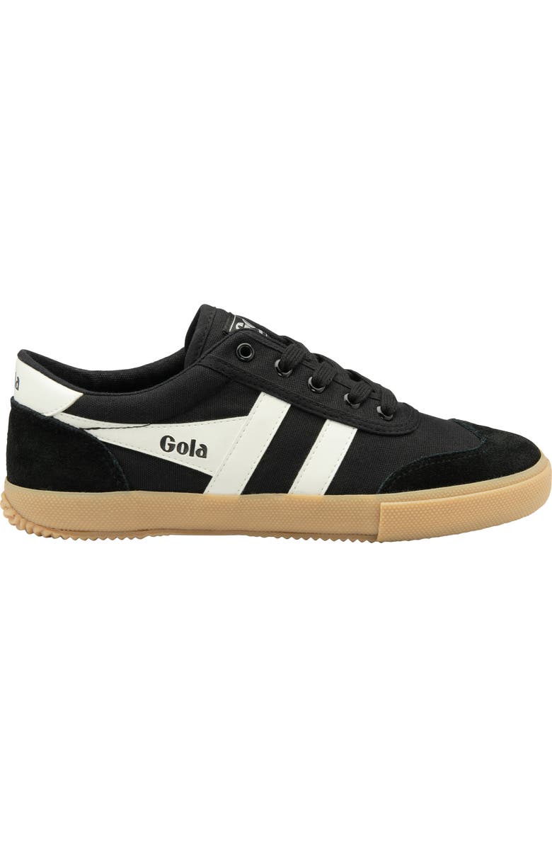 Gola Badminton Suede Plimsoll Sneaker, Alternate, color, Black/ Off White/ Gum