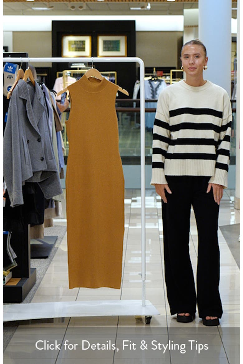Metallic Mock Neck Body-Con Midi Dress video