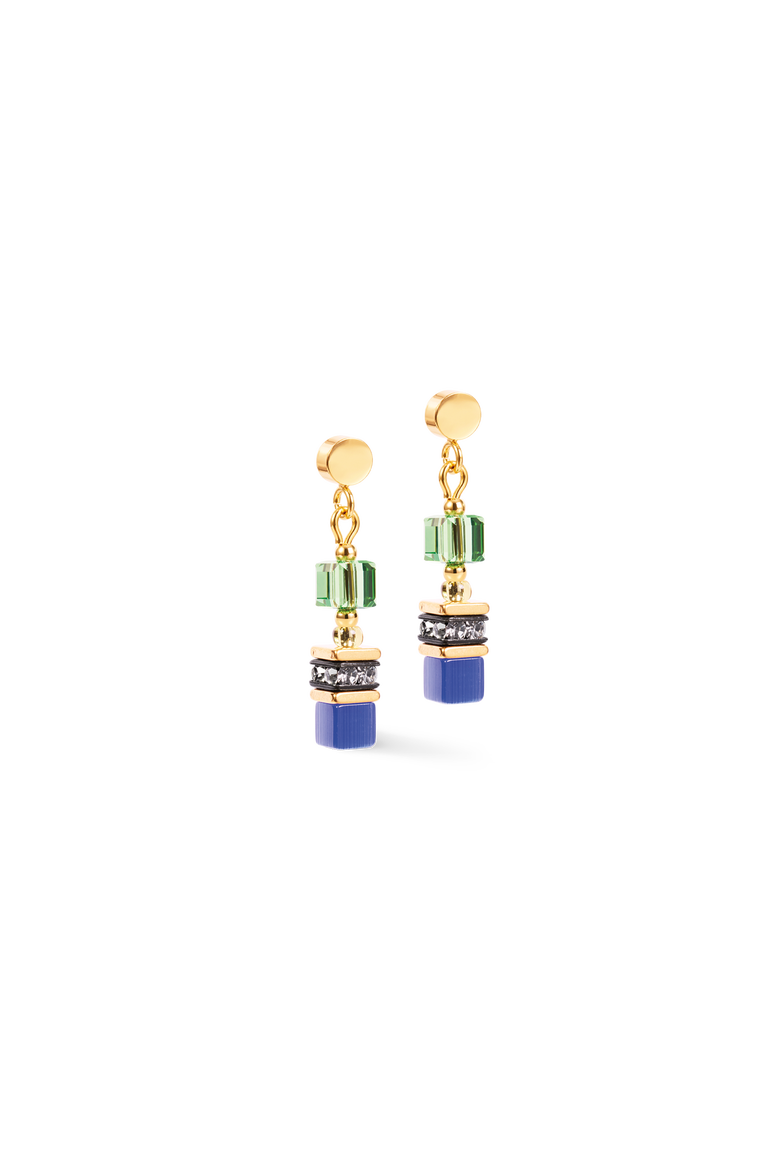 Earrings Mini Cubes, Main, color, Multicolor-Rainbow Gold