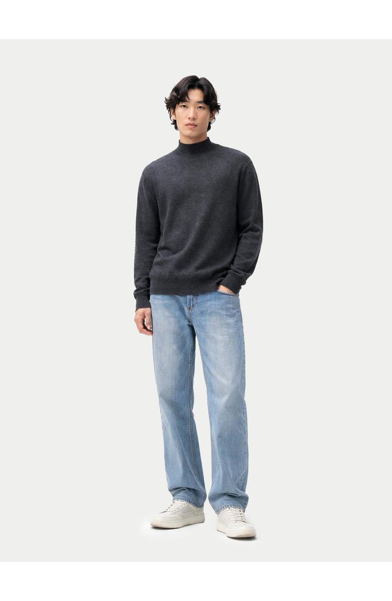 Gobi Cashmere Timeless Mock Neck Cashmere Sweater, Alternate, color, Charcoal