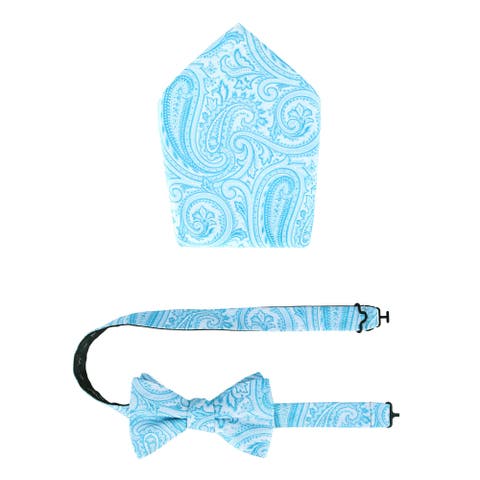 Sobee Paisley Silk Bow Tie & Pocket Square Set