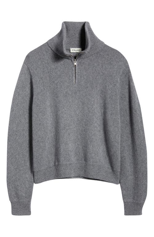 Frame Wool And Cotton Half-zip Sweater In Gray