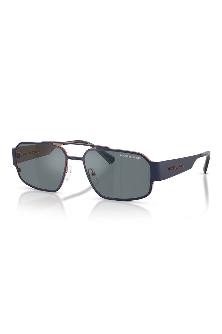 Cape Town 58mm Rectangular Sunglasses, Alternate, color, NAVY MATTE / GREY MONO