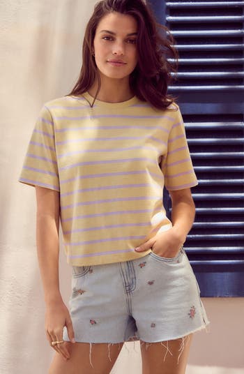 Stripe Boxy Cotton T-Shirt
